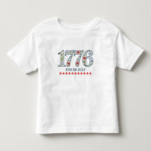 T-Shirt-Baby 1776 Floral 4. Juli T-Shirt
