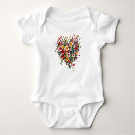T - Shirt Baby Bodysuit Herz und Blume