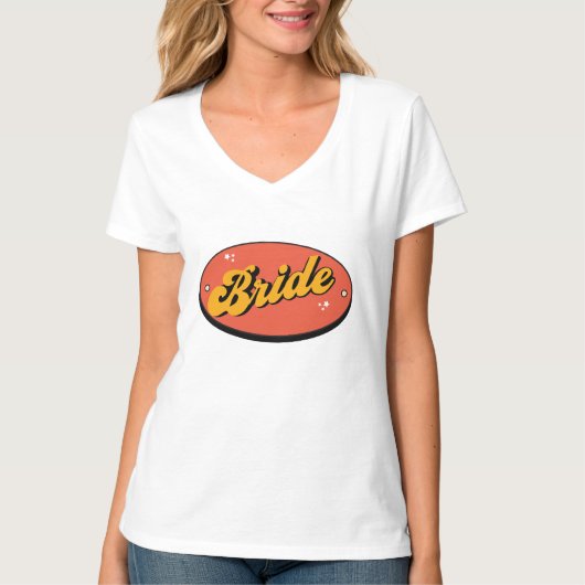 T - Shirt Bachelorette Retro Bride (Vorderseite)
