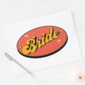 T - Shirt Bachelorette Retro Bride Ovaler Aufkleber (Umschlag)