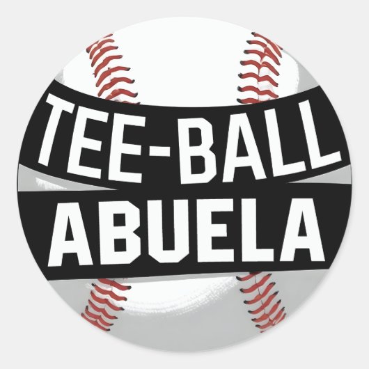 T-Shirt-Ball Abuela Latina Teeball Oma Runder Aufkleber (Vorderseite)