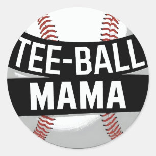 T-Shirt-Ball Mama Funny Teeball Mama Runder Aufkleber