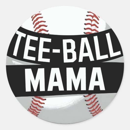 T-Shirt-Ball Mama Funny Teeball Mama Runder Aufkleber (Vorderseite)