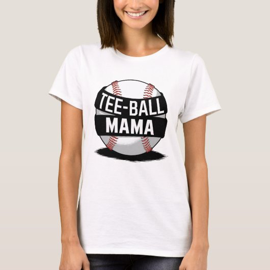 T-Shirt-Ball Mama Funny Teeball Mama T-Shirt (Vorderseite)