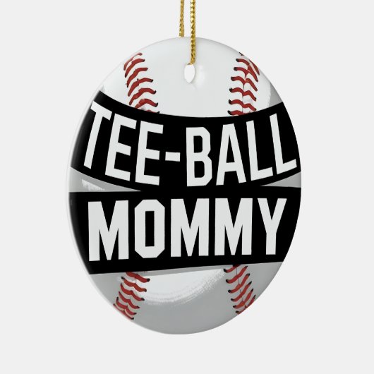 T-Shirt-Ball Mommy Funny Teeball Mama Keramik Ornament (Rechts)