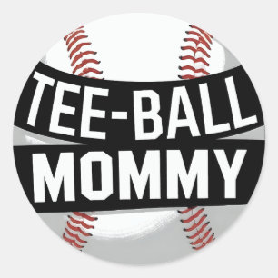 T-Shirt-Ball Mommy Funny Teeball Mama Runder Aufkleber