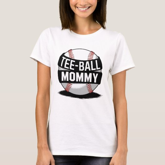 T-Shirt-Ball Mommy Funny Teeball Mama T-Shirt (Vorderseite)