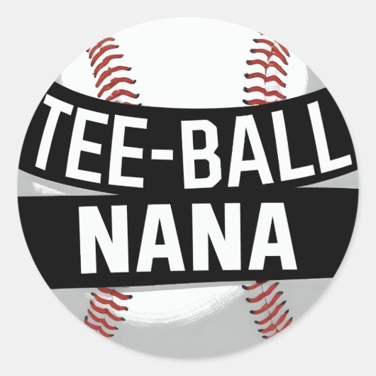 T-Shirt-Ball Nana Funny Teeball Oma Runder Aufkleber (Vorderseite)