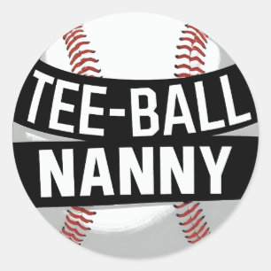 T-Shirt-Ball Nanny Funny Teeball Oma Runder Aufkleber