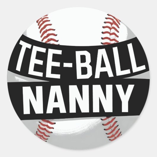 T-Shirt-Ball Nanny Funny Teeball Oma Runder Aufkleber (Vorderseite)