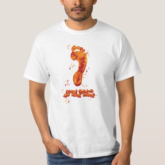 T-Shirt BareFoot Design-One step at the time-Red (Vorderseite)