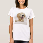 t-shirt basische Frau golden retrieverhund (Vorderseite)
