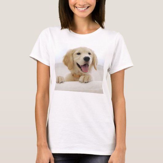 t-shirt basische Frau golden retrieverhund (Vorderseite)
