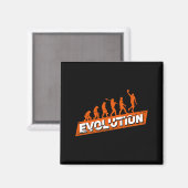 T-Shirt Basketballspieler Evolution Geschenk Magnet (Vorderseite/Rückseite)