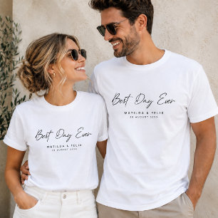T-Shirt Benutzerdefiniertes Best Day Ever Hochze