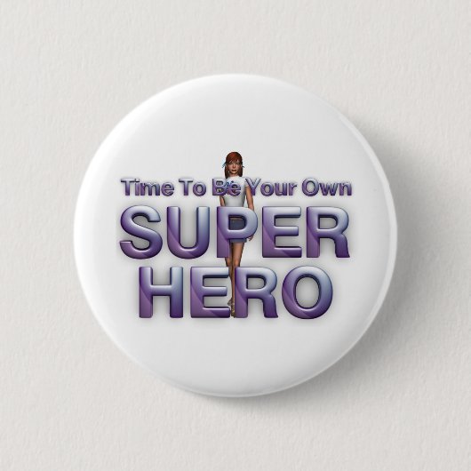 T-SHIRT besitzen Superhero Button (Vorderseite)