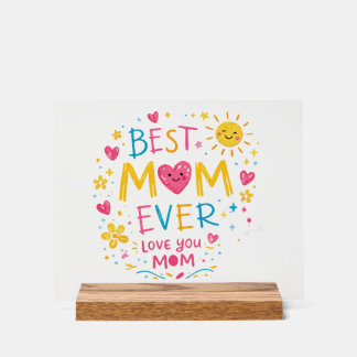T-Shirt "Beste Mutter überhaupt" Acrylschild