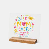 T-Shirt "Beste Mutter überhaupt" Acrylschild (Winkel)