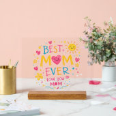 T-Shirt "Beste Mutter überhaupt" Acrylschild (Hochzeit)