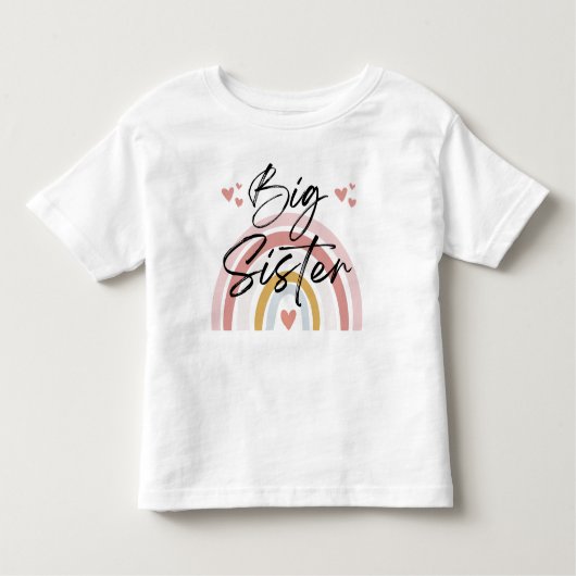 T - Shirt Big Sister Rainbow and Hearts (Vorderseite)