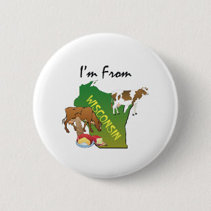 T-SHIRT bin ich von Wisconsin Button