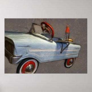 T-Shirt Bird Pedal Car Poster