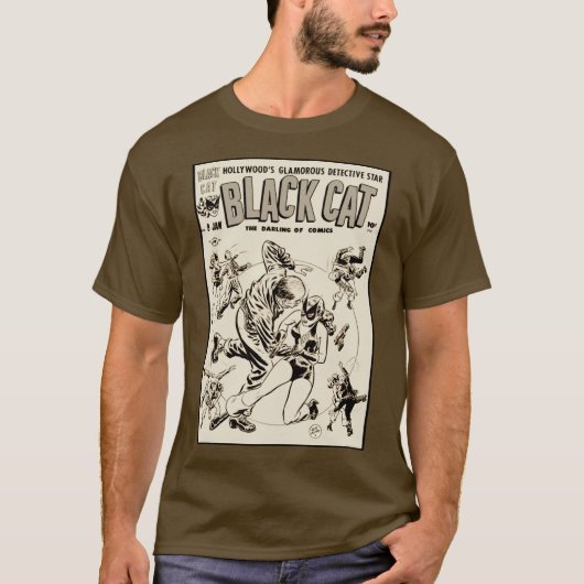 T-Shirt 'Black Cat Comics aus den 1940ern' (Vorderseite)