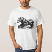 T - Shirt Black Leopard Design Angry Stalking (Vorderseite)