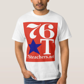 T-Shirt Blau des Wert-76Teachers auf Rot