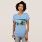 T-Shirt - Blaue Gottesanbeterin Welt (Vorne ganz)