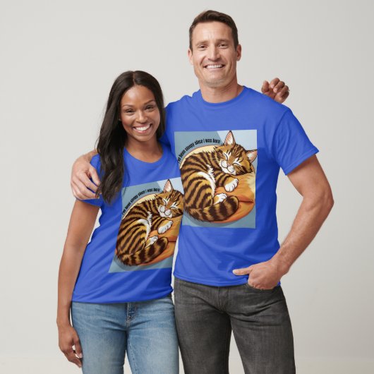 T - Shirt blauer Katze gemustert (Unisex)