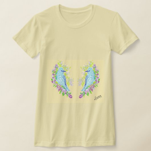 T - Shirt: Blauer Vogel des Glücks T-Shirt (Ablage )