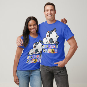 T - Shirt-Blaues niedliches Hundsmuster T-Shirt