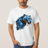 T - Shirt Blue Pantha Design Jumping (Vorderseite)