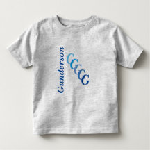 T - Shirt - BlueName und Stagased-Initials