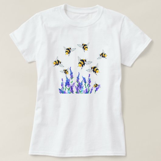T - Shirt Blume und Bienen (Design vorne)