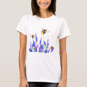 T - Shirt Blume und Bienen (Vorderseite)