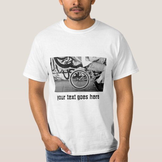 T - Shirt BMX Fahrrad Skate Park Graffiti Schwarz (Vorderseite)