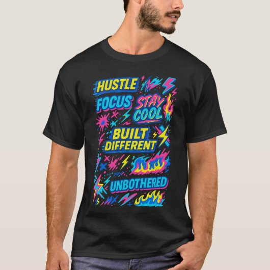 T-Shirt – Bold Typography & Urban Energy Design (Vorderseite)