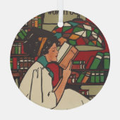 T-SHIRT Book Worm Glass Ornament (Rückseite)