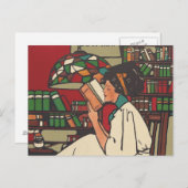 T-SHIRT Book Worm Postkarte (Vorne/Hinten)