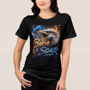 T-Shirt "Born to Soar Eagle" Motivierende Freihe Tri-Blend Shirt