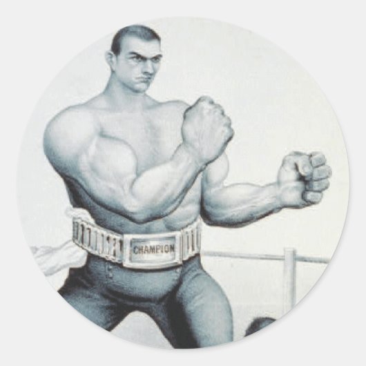 T-SHIRT Boxing Runder Aufkleber (Vorderseite)