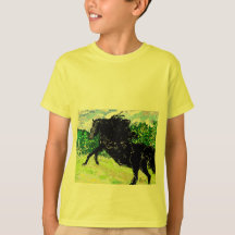 T - Shirt Boys schwarzer Stallion