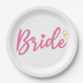 T - Shirt Bride to be Junggeselinnen-Abschied Pappteller (Vorderseite)