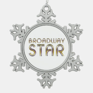 T-SHIRT Broadway-Stern Schneeflocken Zinn-Ornament