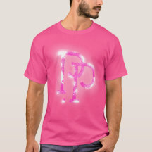 T-Shirt-Buchstabe P Logo Design (Rosa Shirt) 