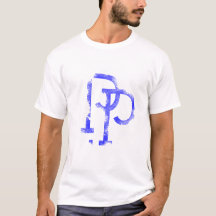 T-Shirt Buchstaben P Logo Design  (Blau)