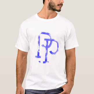 T-Shirt Buchstaben P Logo Design  (Blau)
