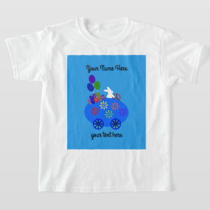 T - Shirt Bunny Riding Egg Car #3